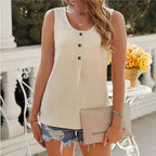 Textured Casual Button T-Shirt for Women